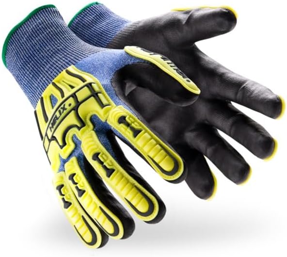 Helix Impact Resistant & A1-A9 Cut-Resistant Work Gloves – High-Dexterity Nitrile Grip Industrial Safety Gloves