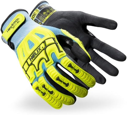 Helix Impact Resistant & A1-A9 Cut-Resistant Work Gloves – High-Dexterity Nitrile Grip Industrial Safety Gloves