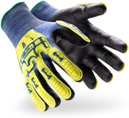 Helix Impact Resistant & A1-A9 Cut-Resistant Work Gloves – High-Dexterity Nitrile Grip Industrial Safety Gloves