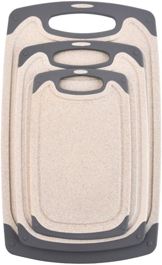 Cutting Board Three-Piece Set,Cutting Boards,3-Piece Cutting Board Set,With Non - Slip Handles, Ideal for Kitchen Food Prep.