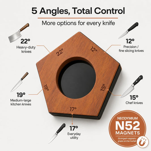 Rolling Knife Sharpener Kit, 5-Angle Magnetic Knife Sharpener Roller with 4 Diamond & Ceramic Discs, Gloves Included, Manual Guided Knife Sharpening Kit for Kitchen, Japanese, Pocket & Hunting Knives