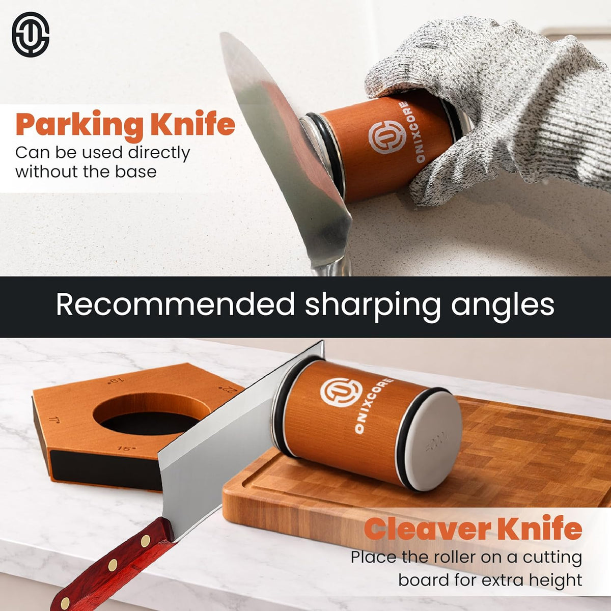 Rolling Knife Sharpener Kit, 5-Angle Magnetic Knife Sharpener Roller with 4 Diamond & Ceramic Discs, Gloves Included, Manual Guided Knife Sharpening Kit for Kitchen, Japanese, Pocket & Hunting Knives