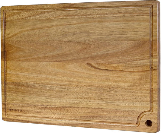 Extra Large Acacia Wood Cutting Board 20 x 14 Inch - Better Kitchen Chopping Board with Juice Groove & Handle Hole for Meat (Butcher Block) Vegetables and Cheese