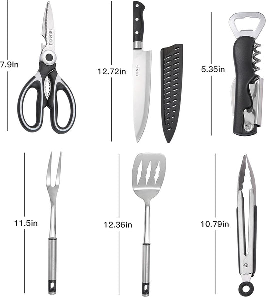 Camping Cookware Storage Bag - Camping Cooking Utensils Set Bag Camping Tool Portable Storage Bag Suitable for Knife, Fork, Spoon, Chopping Board, Chef's Knife,Kitchenware Storage