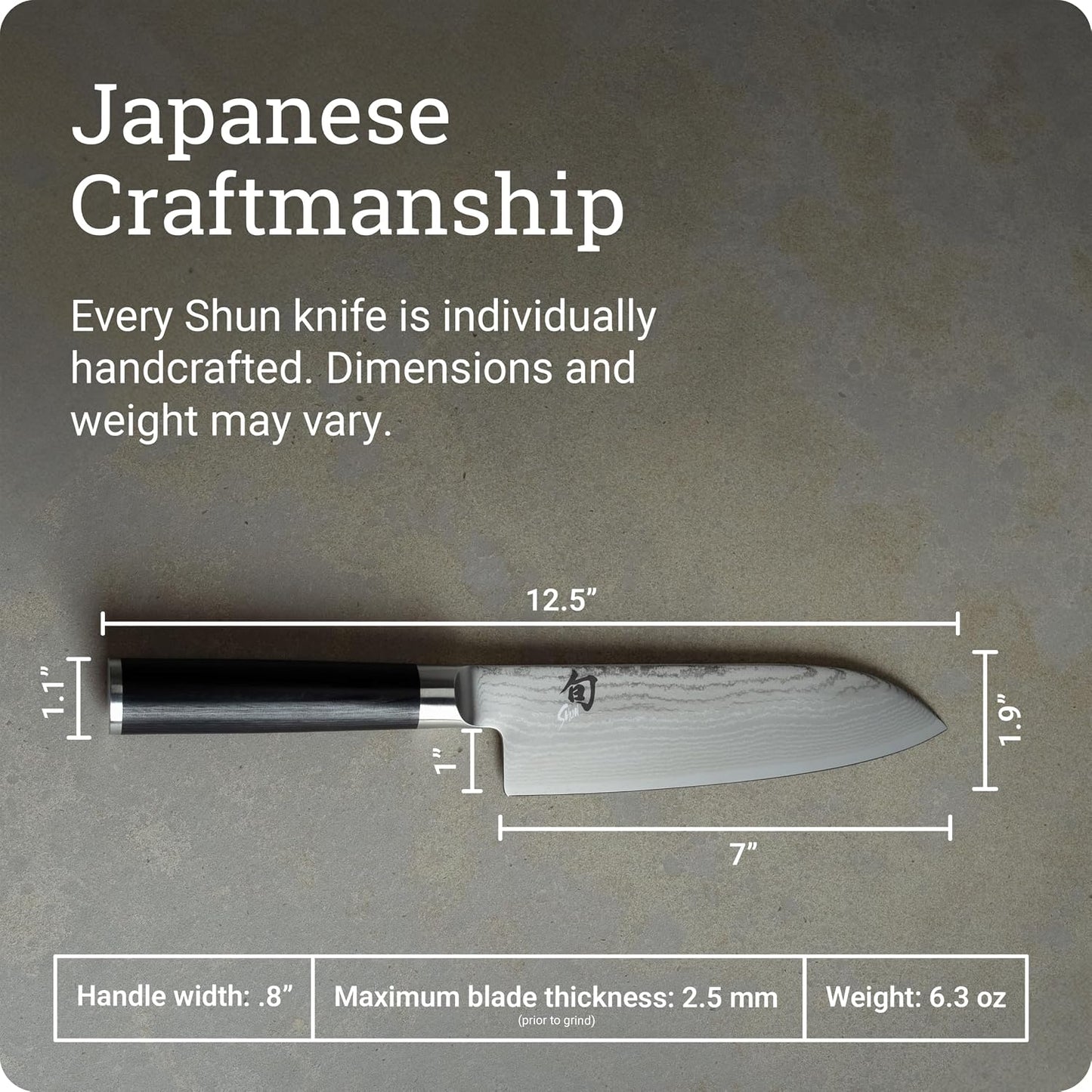 Classic Blonde 7" Santoku Knife | Handcrafted Japanese All Purpose Knife, VG-MAX Core, Damascus Stainless Steel Cladding, Pakkawood Handle