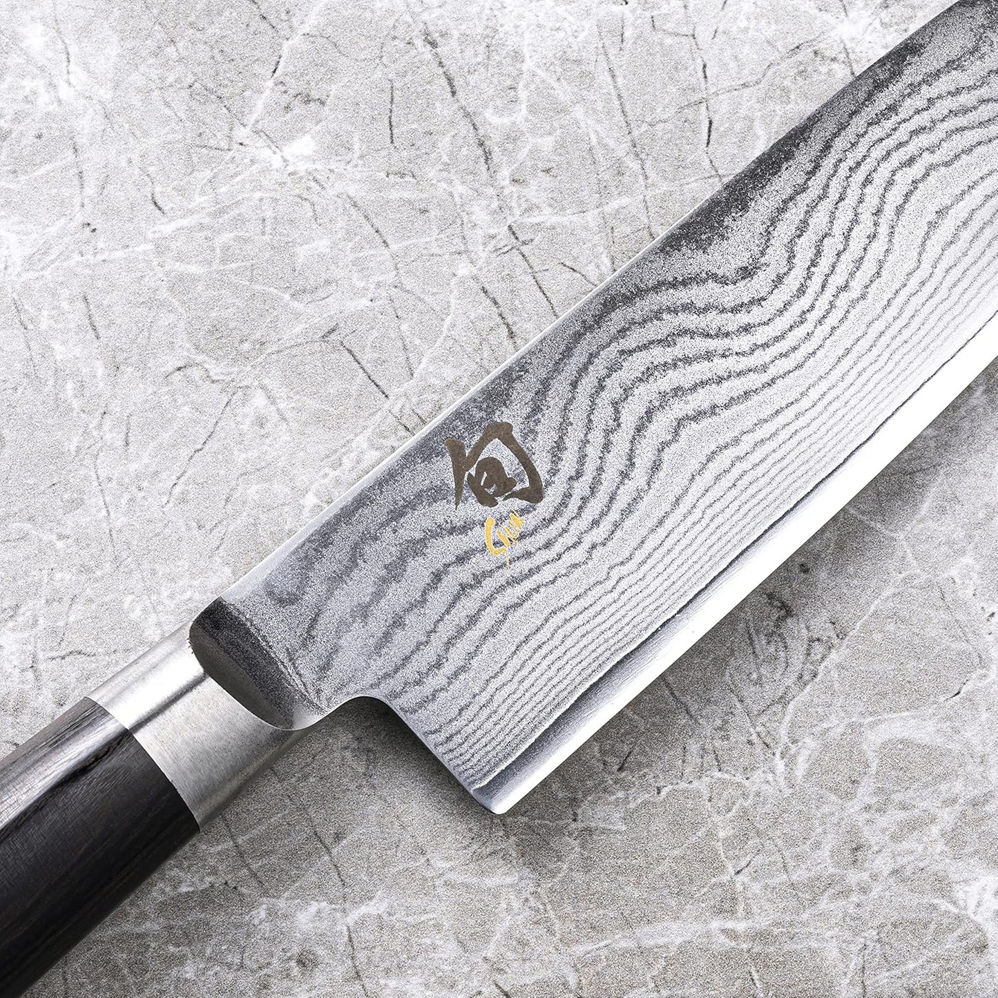 Classic Blonde 7" Santoku Knife | Handcrafted Japanese All Purpose Knife, VG-MAX Core, Damascus Stainless Steel Cladding, Pakkawood Handle
