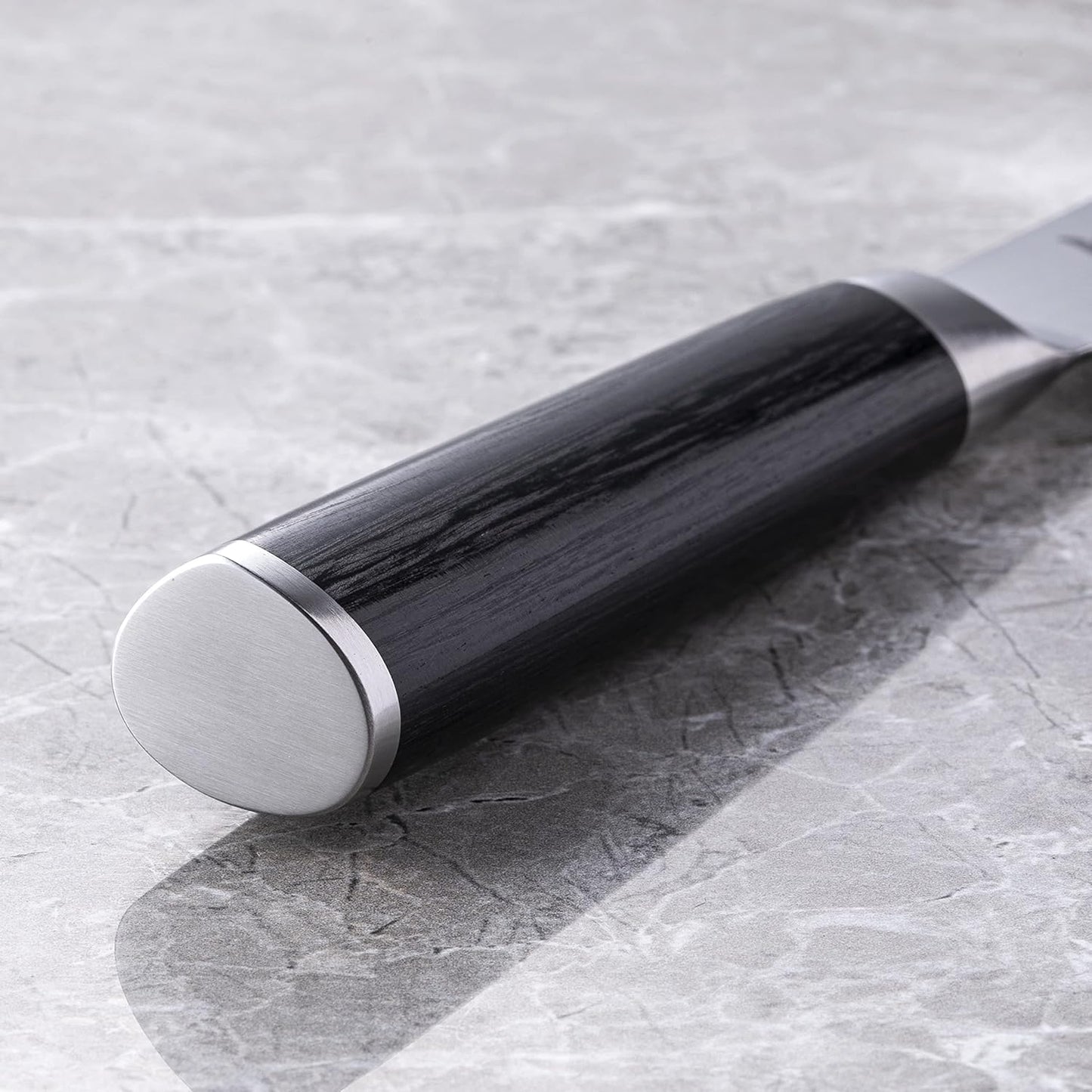 Classic Blonde 7" Santoku Knife | Handcrafted Japanese All Purpose Knife, VG-MAX Core, Damascus Stainless Steel Cladding, Pakkawood Handle
