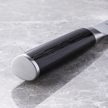 Classic Blonde 7" Santoku Knife | Handcrafted Japanese All Purpose Knife, VG-MAX Core, Damascus Stainless Steel Cladding, Pakkawood Handle