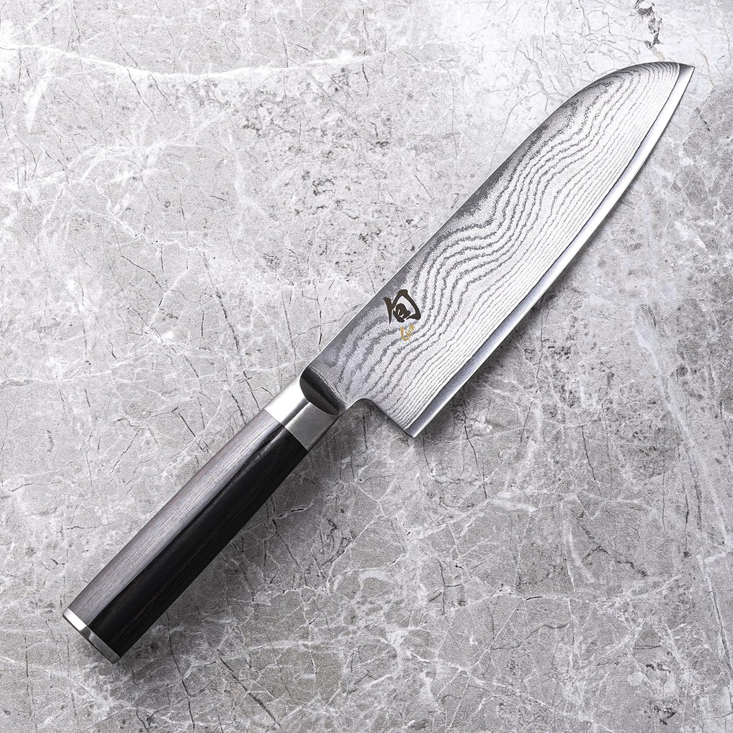Classic Blonde 7" Santoku Knife | Handcrafted Japanese All Purpose Knife, VG-MAX Core, Damascus Stainless Steel Cladding, Pakkawood Handle