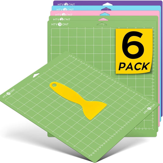 Cutting Mats 12"x12", 6 Pcs, Compatible with Cricut Maker/Explore | Standard Light Strong Fabric 4 Sticky Mats & Accessories, Compatible with Maker 4/3, Explore 5/4/3, Air 2/One, Vinyl Crafts