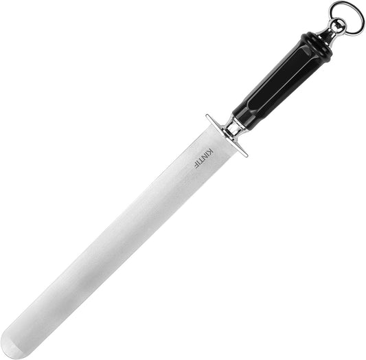 Sharpening Steel 12 inch Heavy-Duty Honing Steel Flat Honing Rod, High hardness, Fine Cut, Ideal For Butcher Knives and Chef Knives, Knife Sharpeners