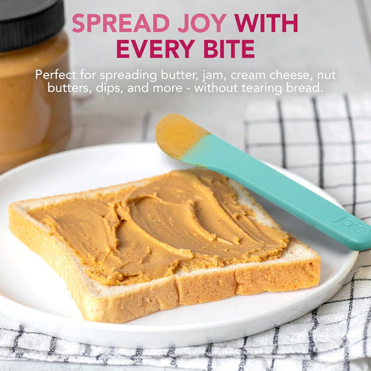 Joie Spreaders Set, Reusable Plastic Knives, 4-Count Assorted Colors | Ideal for Butter, Jelly, Cream Cheese, and More, BPA-Free and Dishwasher Safe