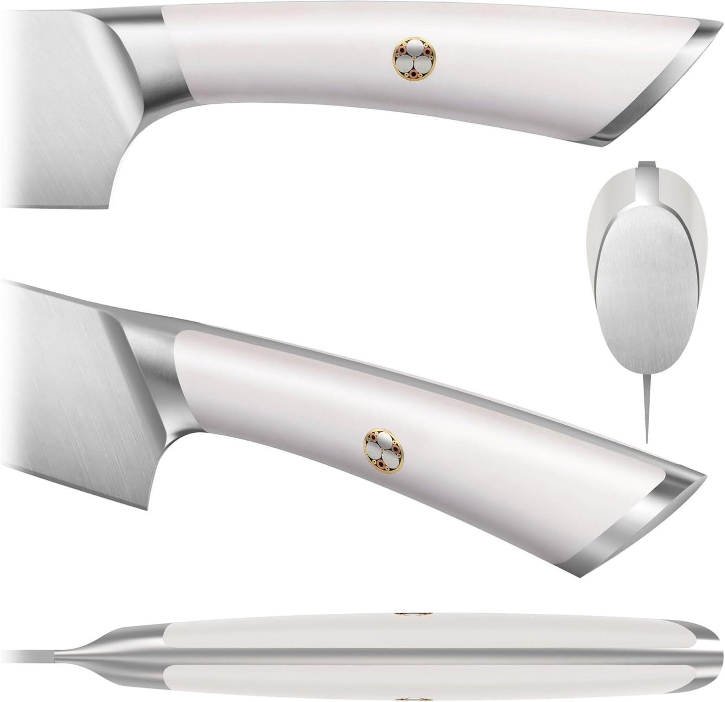 Cangshan Elbert Series German Steel Forged 6-Piece BBQ Knife Set, White, 1027006