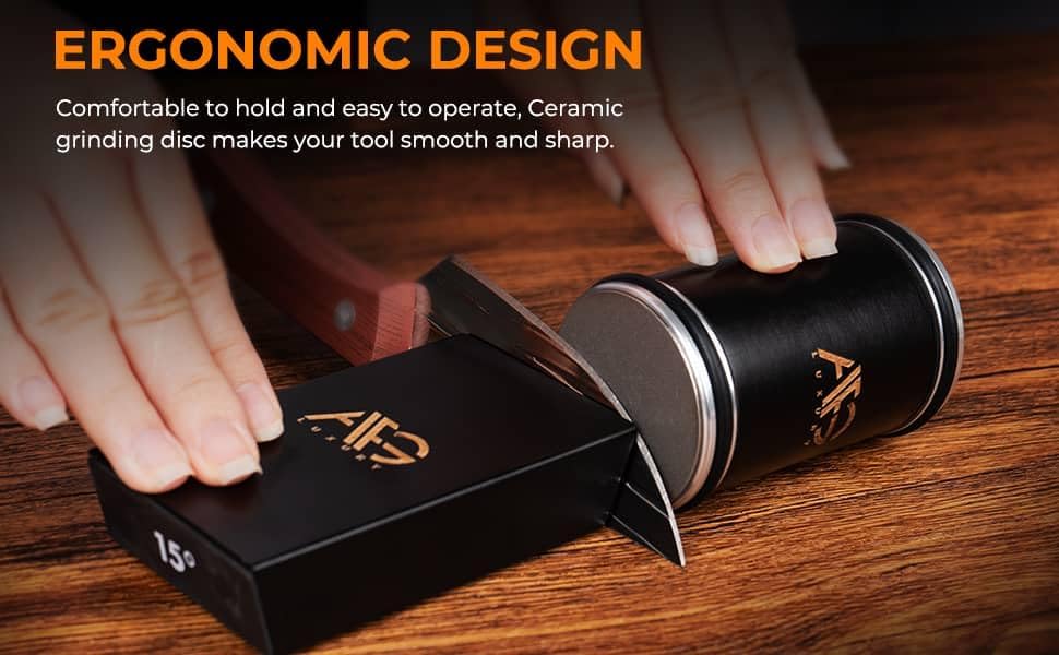 Rolling Knife Sharpener Kit with Magnetic Base – Manual Professional Knife Sharpener Roller – Angle Guided Knife Sharpening Tool for Kitchen Knives – Diamond Knife Sharpener System