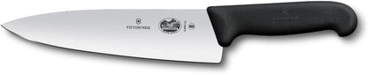 Fibrox Pro 8 Inch Chef’s Knife, Dishwasher Safe, Black | Ergonomic TPE non-slip handle for professional chopping, slicing, and dicing. Swiss made, dishwasher safe kitchen tool