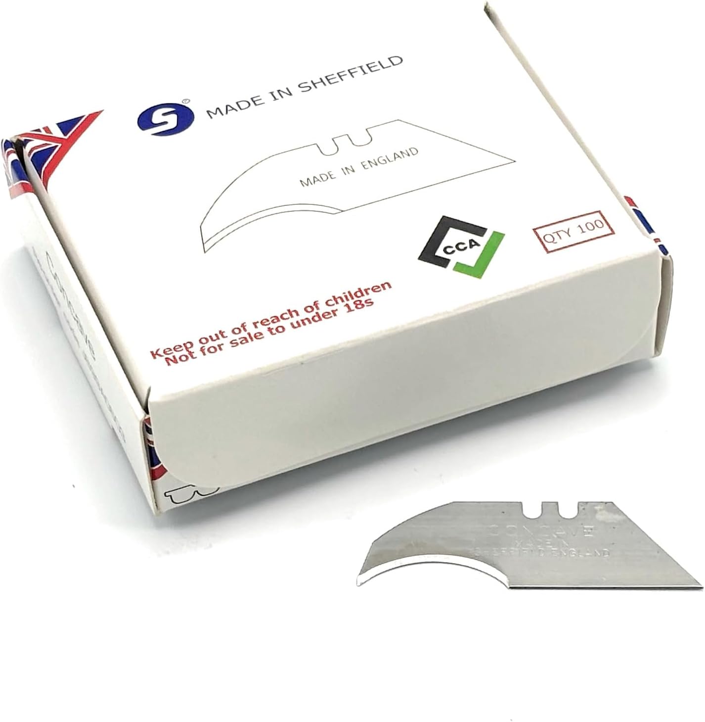 Concave trimming knife blades x 100