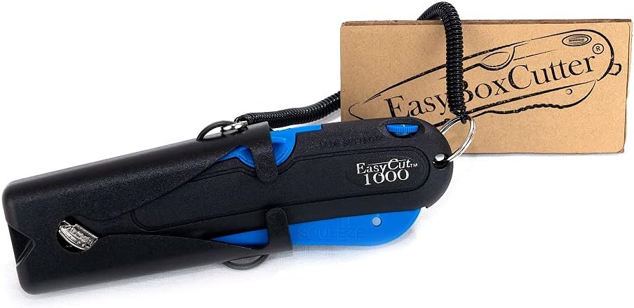 EasyCut 1000 Safe Retractable Box Cutting Utility Knife, Blue, 09780