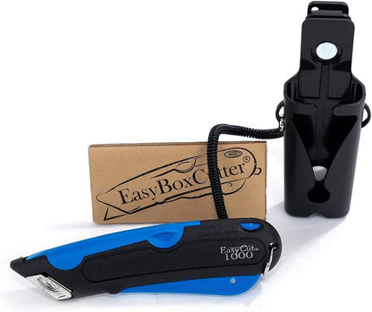 EasyCut 1000 Safe Retractable Box Cutting Utility Knife, Blue, 09780