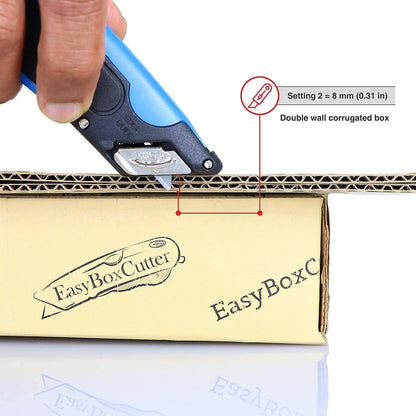 EasyCut 1000 Safe Retractable Box Cutting Utility Knife, Blue, 09780