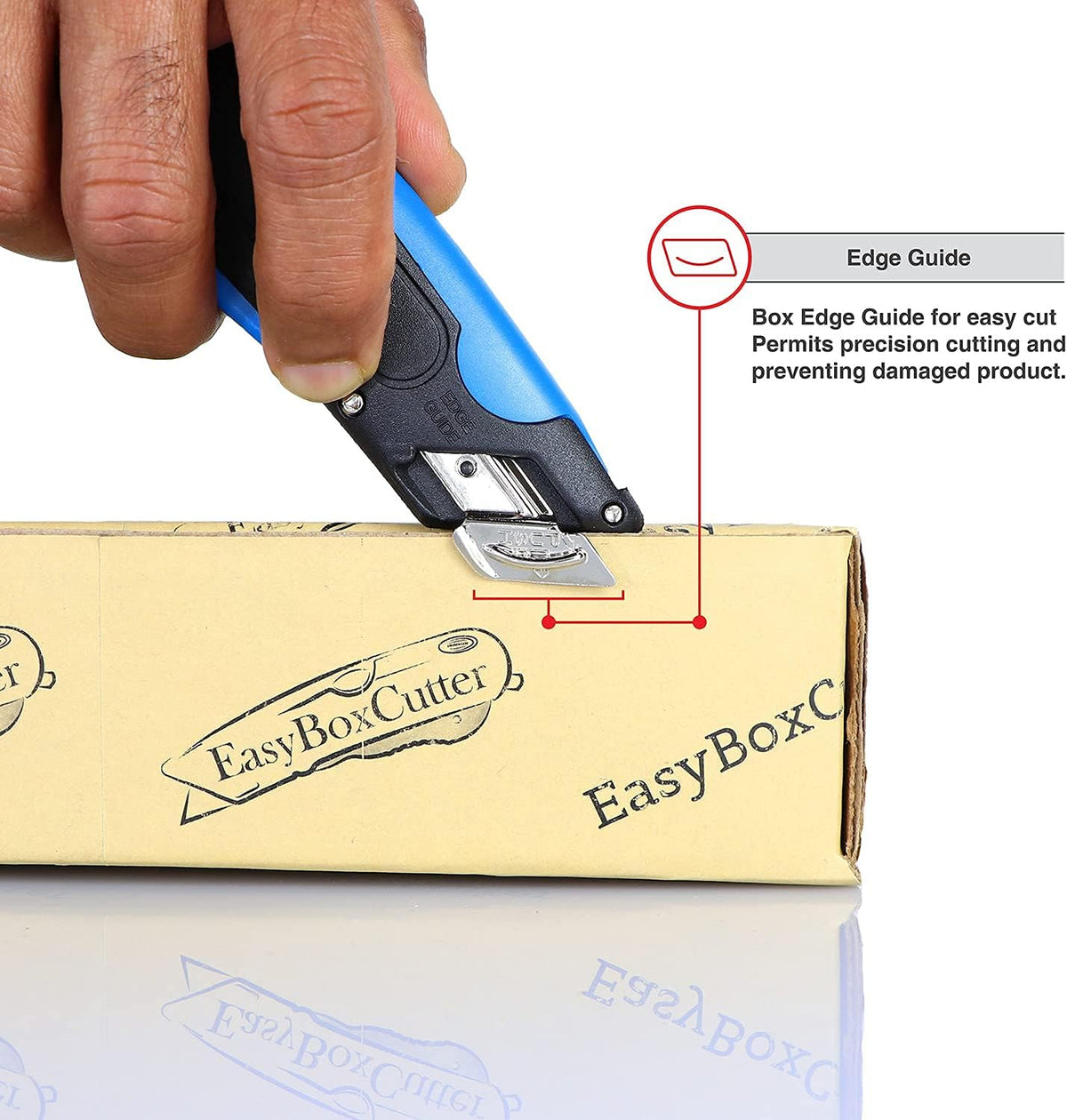 EasyCut 1000 Safe Retractable Box Cutting Utility Knife, Blue, 09780