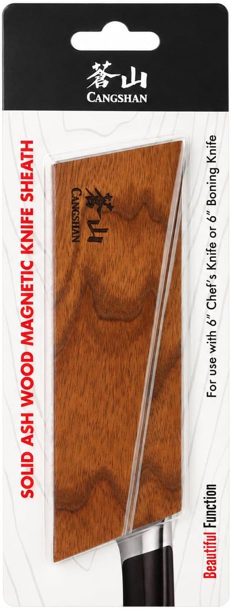 Cangshan Ash Wood Magnetic Knife Sheaths, (6" Chef's/6" Boning/5" Santoku/5" Nakiri), 503954