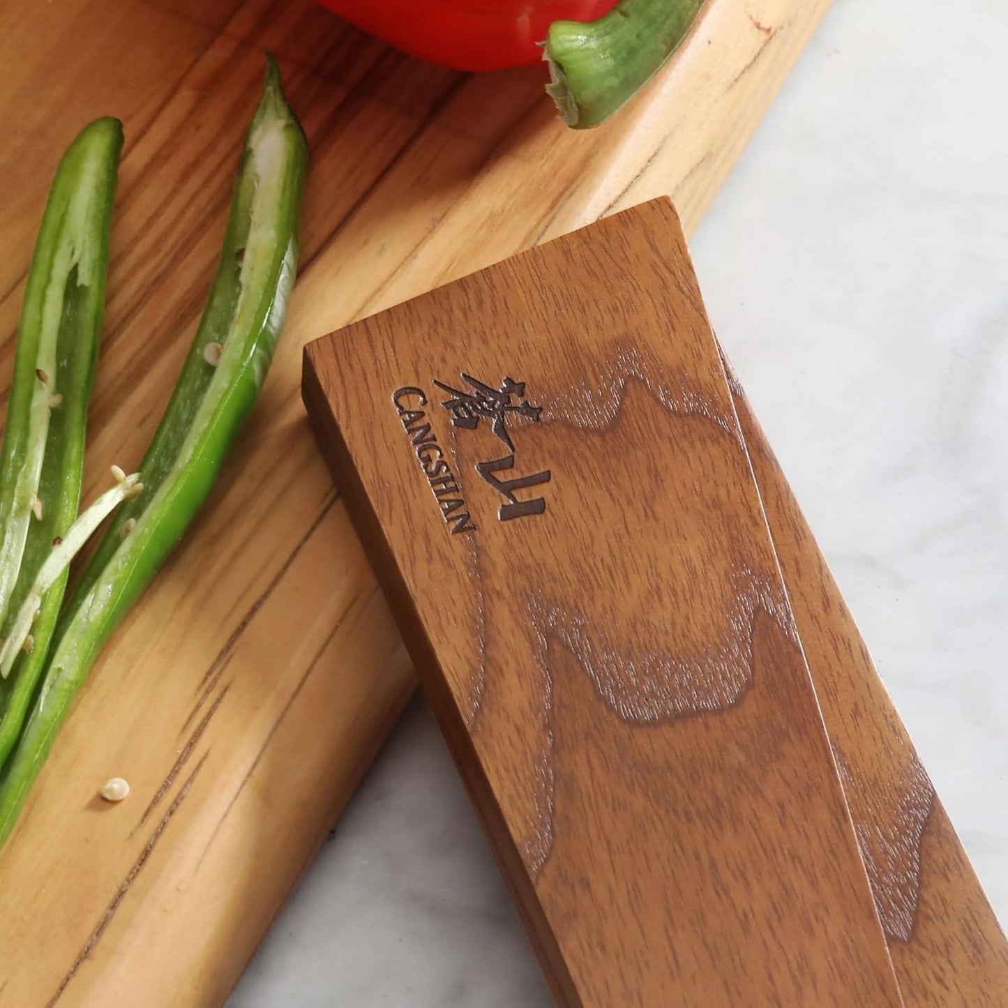 Cangshan Ash Wood Magnetic Knife Sheaths, (6" Chef's/6" Boning/5" Santoku/5" Nakiri), 503954