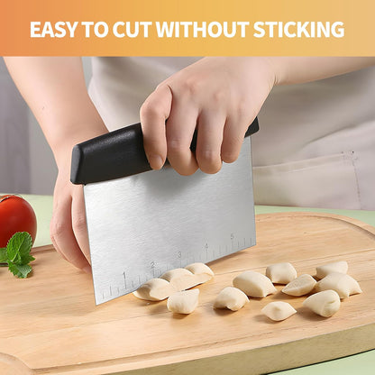 2pcs Semicircular Bench Scraper Cutter,Pastry Scraper with Non-Slip Ergonomic Handle,Stainless Steel Dough Cutter for Baking and Cooking