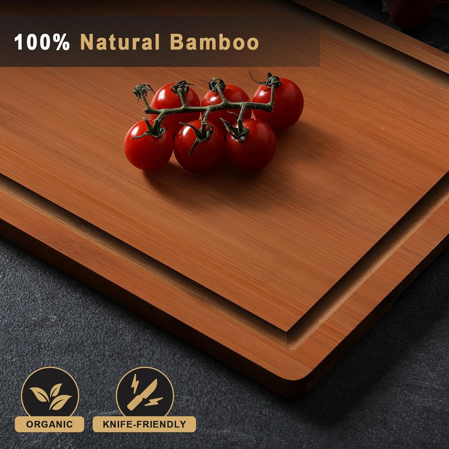 Extra Large 18" x 12" Bamboo Cutting Board for Kitchen, Heavy Duty Wood Cutting Board with Juice Groove, 100% Organic Bamboo, Pre Oiled