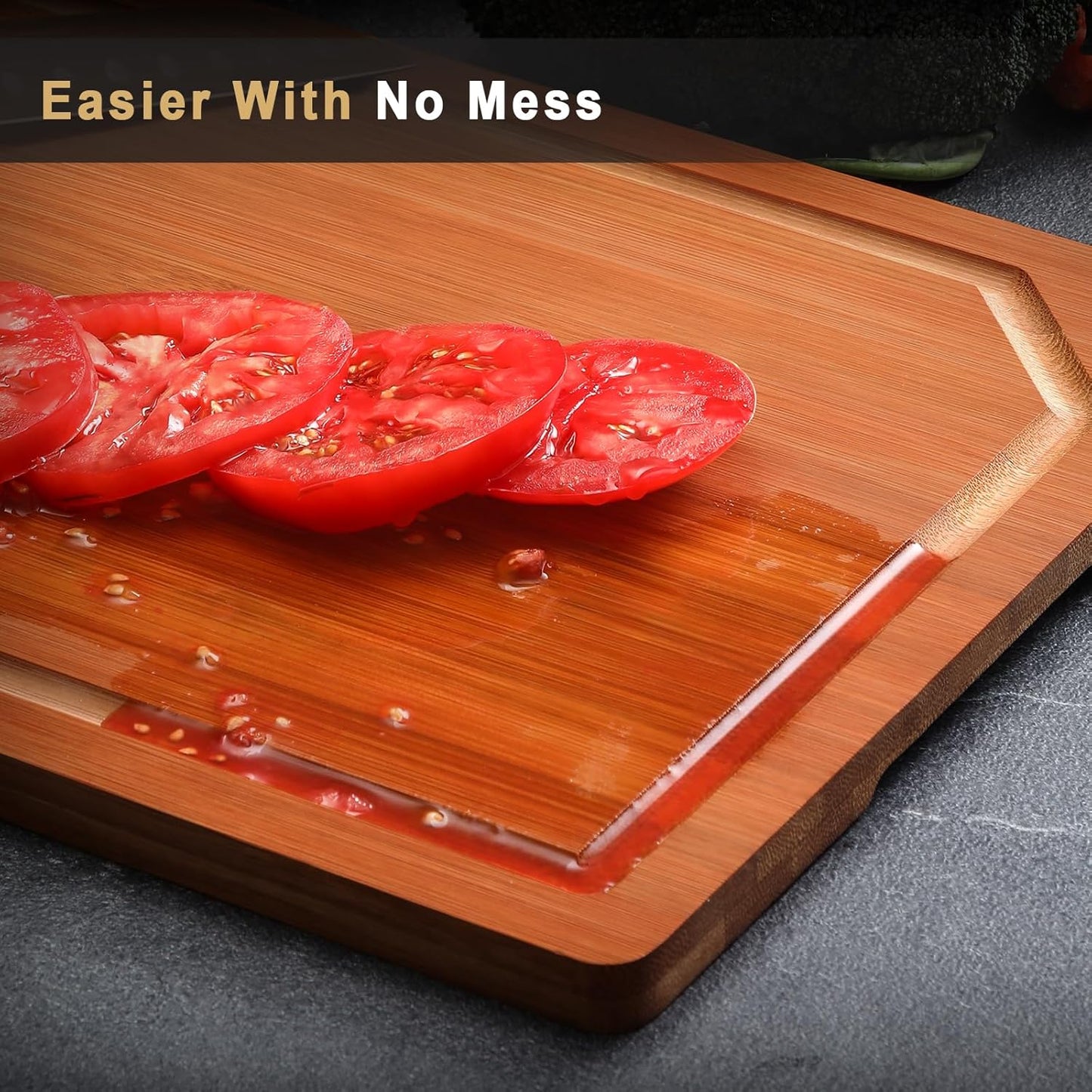 Extra Large 18" x 12" Bamboo Cutting Board for Kitchen, Heavy Duty Wood Cutting Board with Juice Groove, 100% Organic Bamboo, Pre Oiled