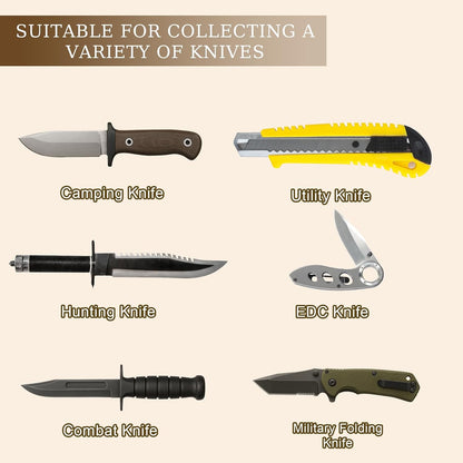 Knife Display Case,Pocket Knife Display Case with 2 Layers holds 24 folding knives,Knife Cases for Collections with Acrylic Cover,Suitable for Military Folding Knives,Twin Knives,Velvet Knives