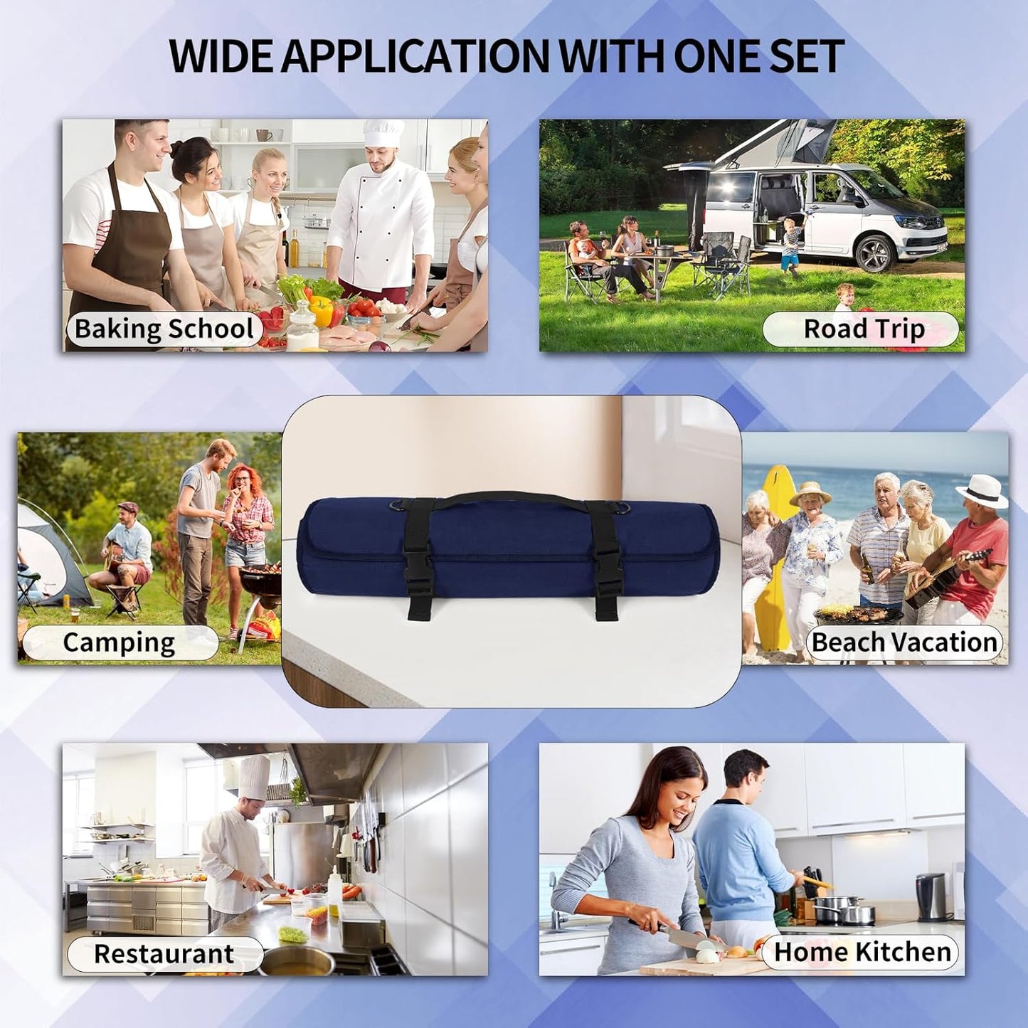 Upgraded Chef Knife Roll Bag, Waterproof Waxed Canvas Knife Case Holds Size Up to 18'', Portable Knife Holder with 11 Slots for Knives with Adjustable Strap, Gift for Beginner or Pro