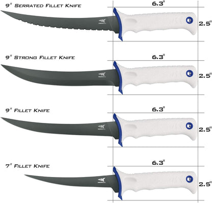 Spartacus Fillet Knife, Razor Sharp 8Cr14 Stainless-Steel Blade, Boning and Food Prep Knives, Durable/Comfortable Handles, Protective Sheath, Perfect for Fresh or Saltwater