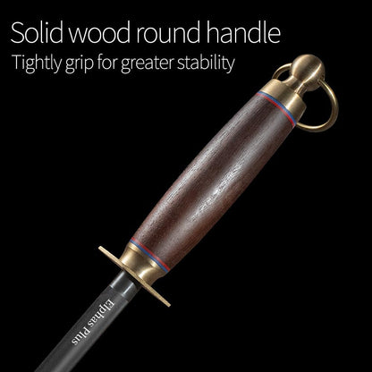 Professional Honing Rod, Black Carbon Steel, 12 Inch, Medium Grit Knife Sharpener with Storage Box NO.29 (12)