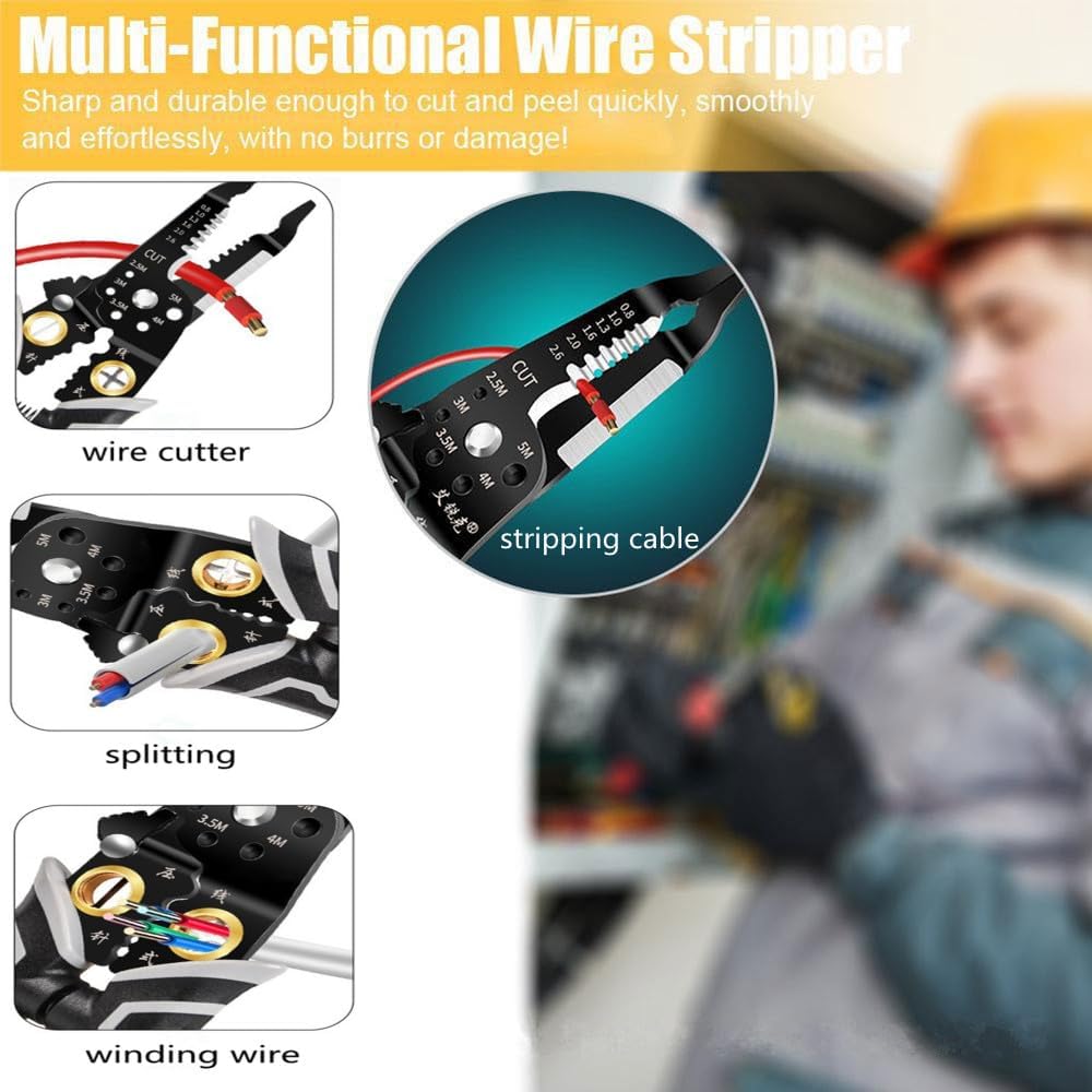 szhdxsy IWS0822 Manual Wire stripper Multifunctional electrical stripper peeling device Peeling knife Wire stripping pliers Wire cutter