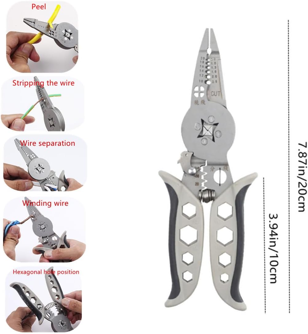 szhdxsy IWS0822 Manual Wire stripper Multifunctional electrical stripper peeling device Peeling knife Wire stripping pliers Wire cutter