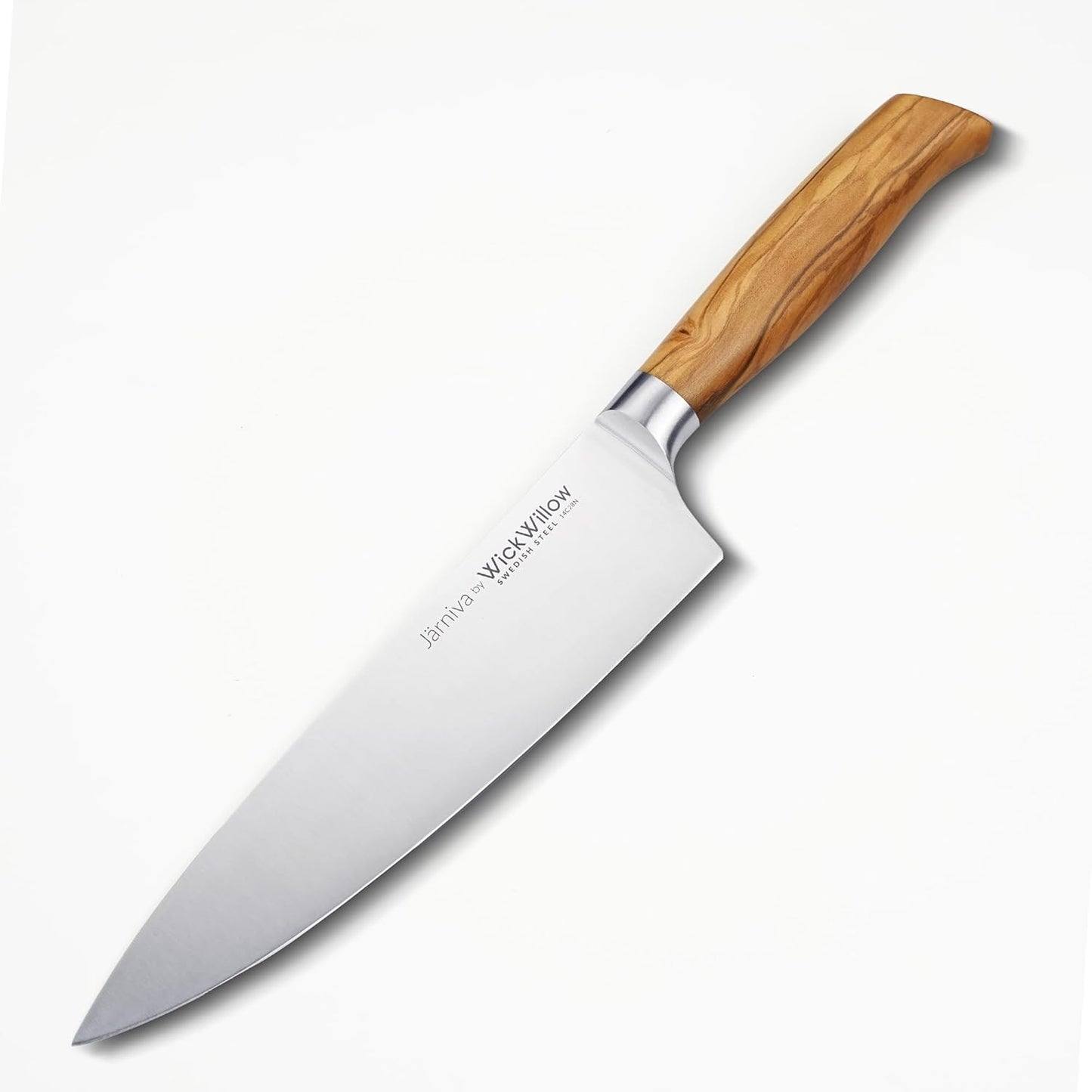 8” Chef Knife – Swedish Steel, Professional, Olive Wood | Ideal for meat, vegetables and daily prep. Hand wash only. Gift box included.