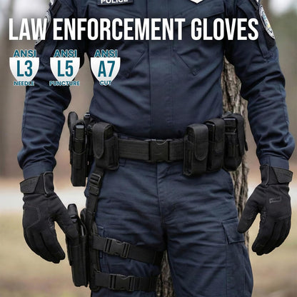 Level 3 Needle, Level 5 Puncture Resistant Work Gloves for Gardening, Touchscreen, Breathable, Grip Enhanced A7 Cut Resistant Safety Gloves, Black, Medium (M), 1 Pair