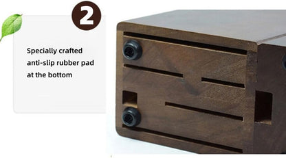 Wooden Knife Block without Knives Black, Knife Block no Steak Knives,7 Slots Kitchen Knife Holder, Wooden Knife Stand without Knives Holder