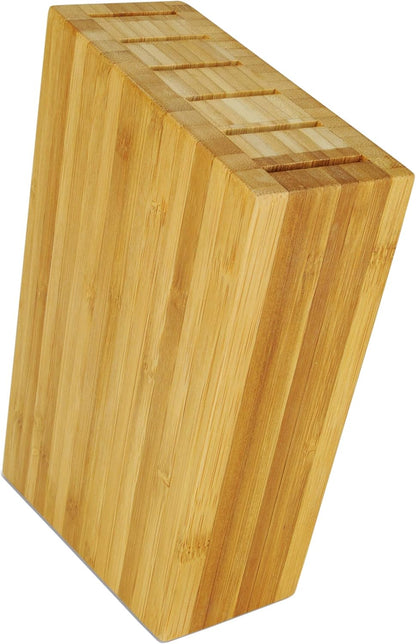 Bamboo Steak Knife Block | 6-Slot Sidecar Steak Knife Holder, Made from Genuine Bamboo, Kitchen Storage