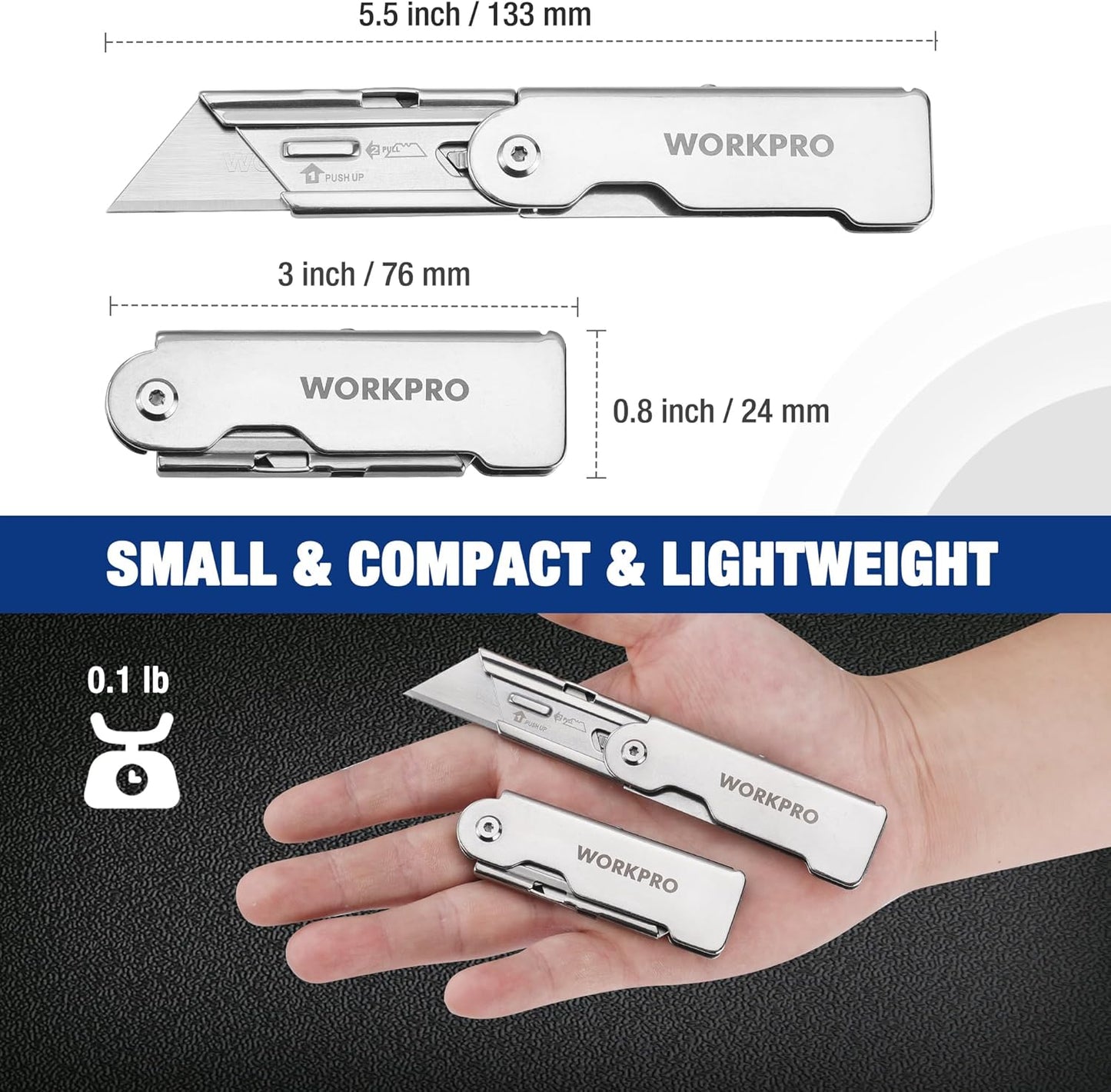 3PCS Quick Change Folding Pocket Utility Knife Set with Belt Clip