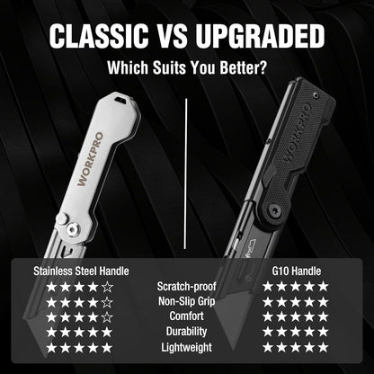3PCS Quick Change Folding Pocket Utility Knife Set with Belt Clip