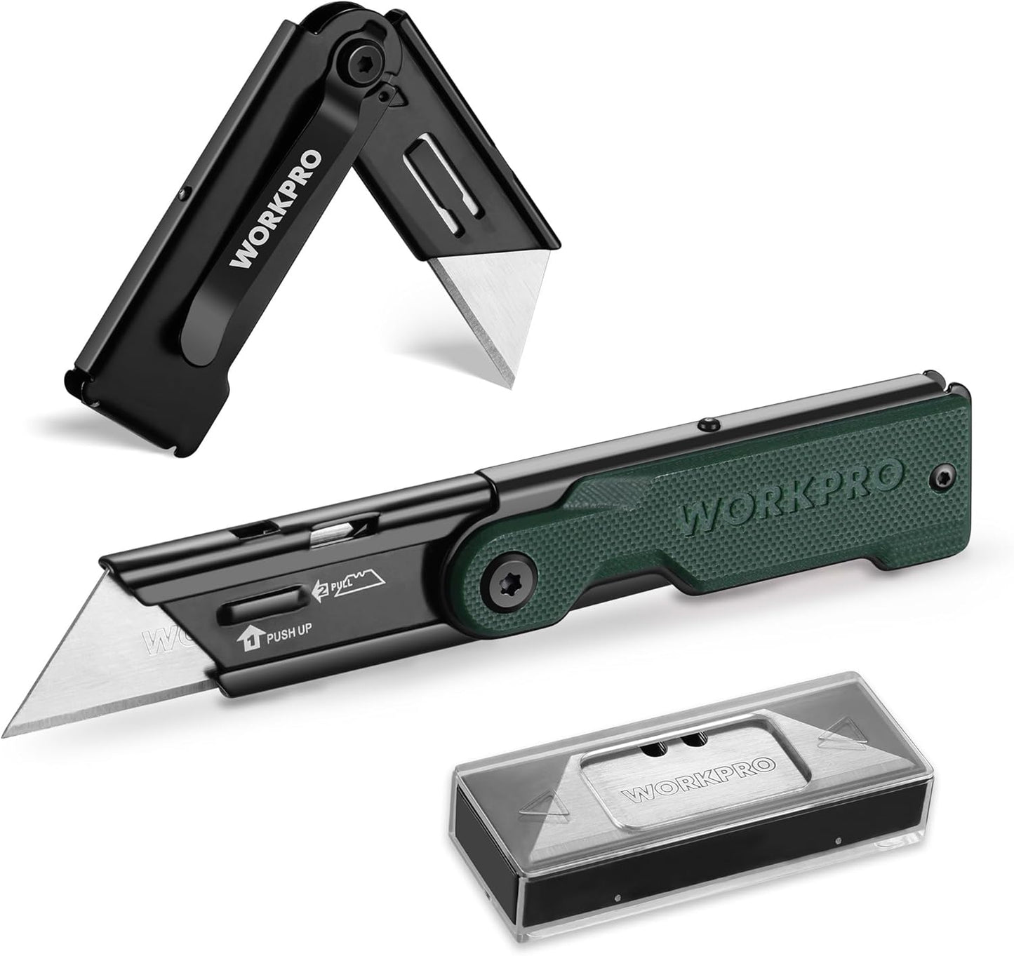 3PCS Quick Change Folding Pocket Utility Knife Set with Belt Clip