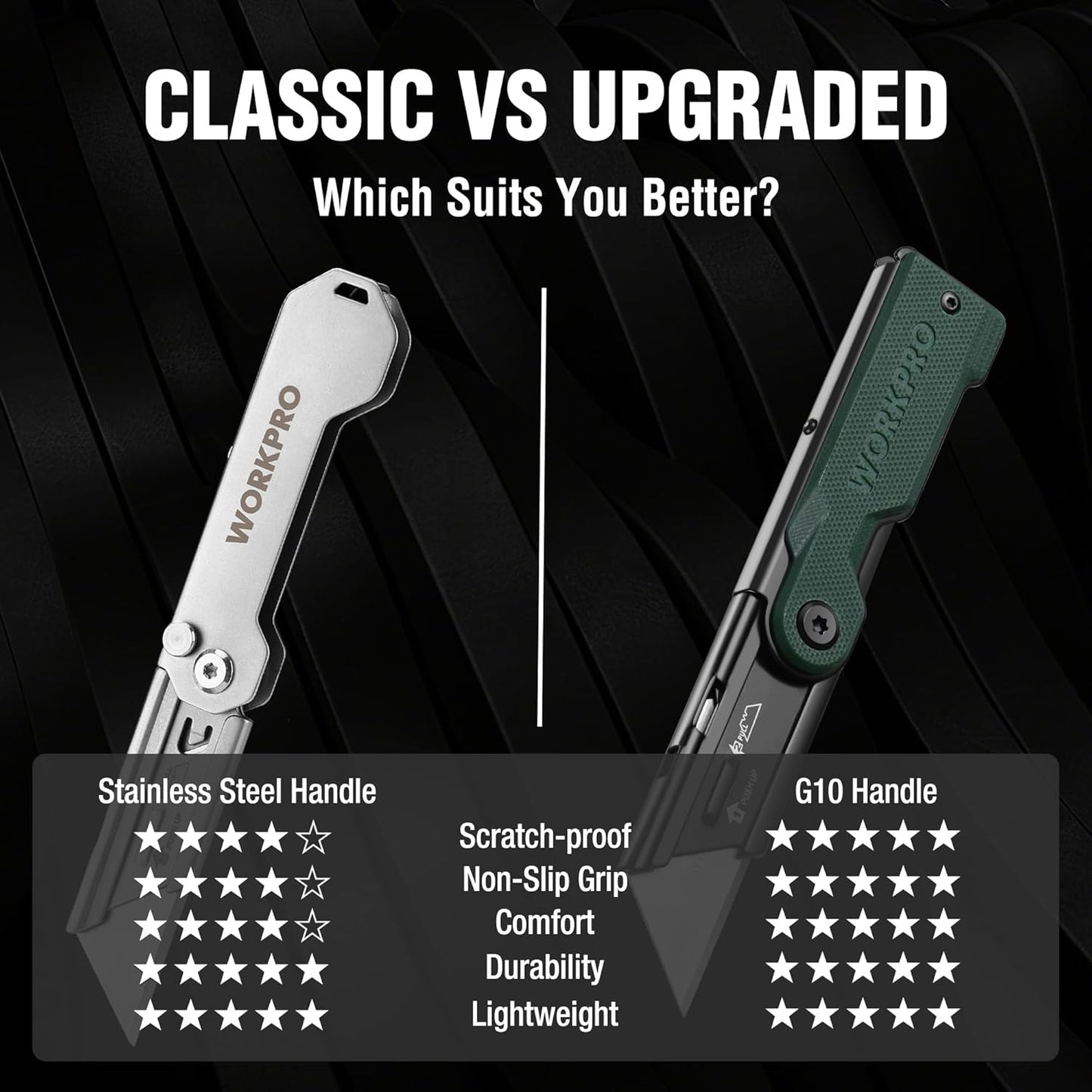 3PCS Quick Change Folding Pocket Utility Knife Set with Belt Clip