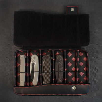 Premium Knife Storage Case for Knives, 6 Section Pocket Knife Storage, 88CSW