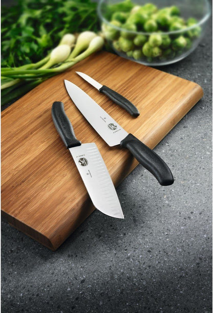 Swiss Classic Knife Block - Kitchen Knife Set with Block for Home Essentials - Includes Chef's Knife, Kitchen Shears & More - Black Handles