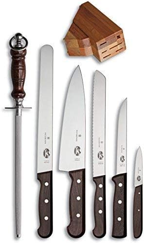 Swiss Classic Knife Block - Kitchen Knife Set with Block for Home Essentials - Includes Chef's Knife, Kitchen Shears & More - Black Handles
