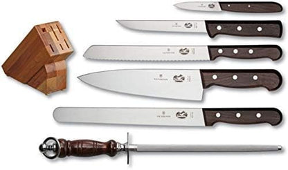 Swiss Classic Knife Block - Kitchen Knife Set with Block for Home Essentials - Includes Chef's Knife, Kitchen Shears & More - Black Handles