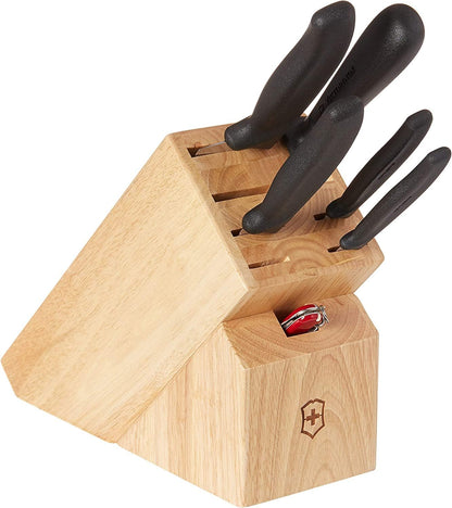 Swiss Classic Knife Block - Kitchen Knife Set with Block for Home Essentials - Includes Chef's Knife, Kitchen Shears & More - Black Handles
