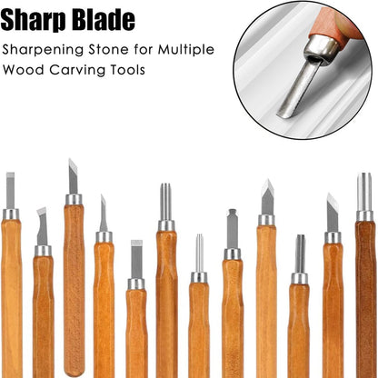 Wood Carving Sharpener, 1000 Grit Whetstone with More Grooves Sharpening Stone for Woodworking, Wood Carving Tools, Chisels and Gouges