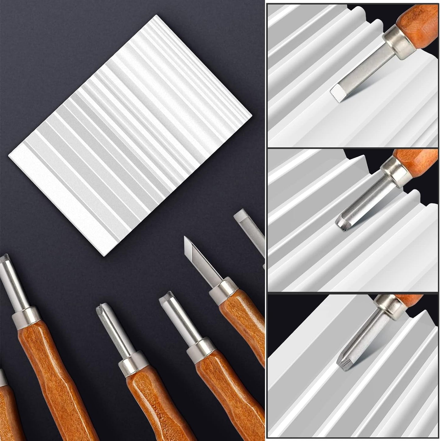Wood Carving Sharpener, 1000 Grit Whetstone with More Grooves Sharpening Stone for Woodworking, Wood Carving Tools, Chisels and Gouges